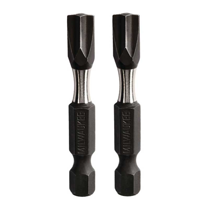 Milwaukee 48-32-4443 Power Bit, #2, #1 Drive, ECX Drive, 1/4 in Shank, Hex Shank, 2 in L, Carbon Steel
