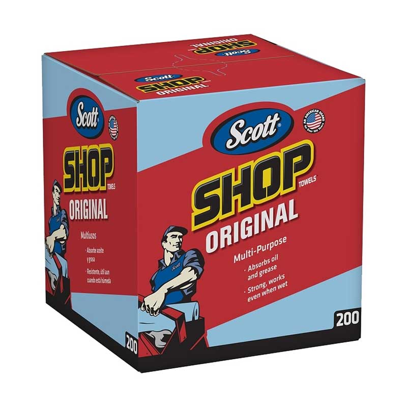 Shop Towel Scott 10" x 12" Crepe Paper Blue 200/box