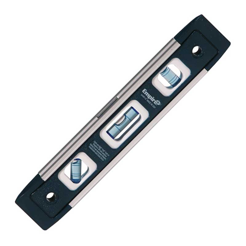 Empire em81.9 Tool Box Level, 9 in L, 3-Vial, Magnetic, Aluminum