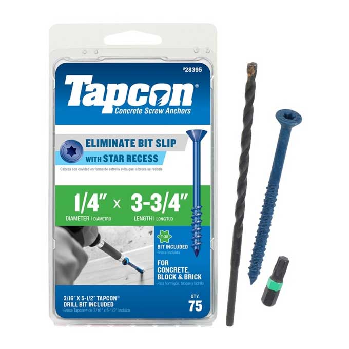 Screw Anchor Tapcon Masonry 1/4" x 3-3/4"