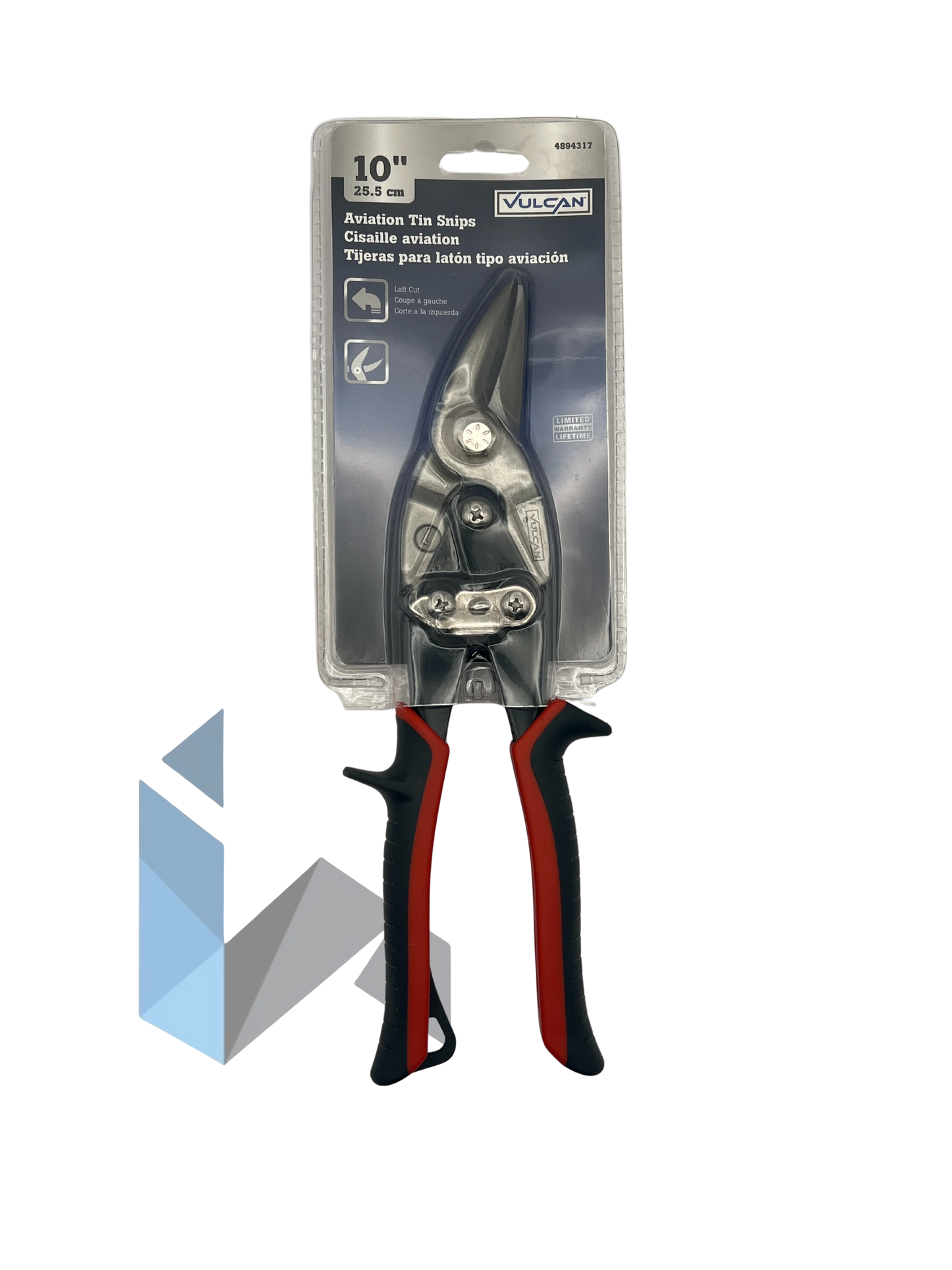 Snips Vulcan Red Aviation Left Cut Snip 10 1/8"