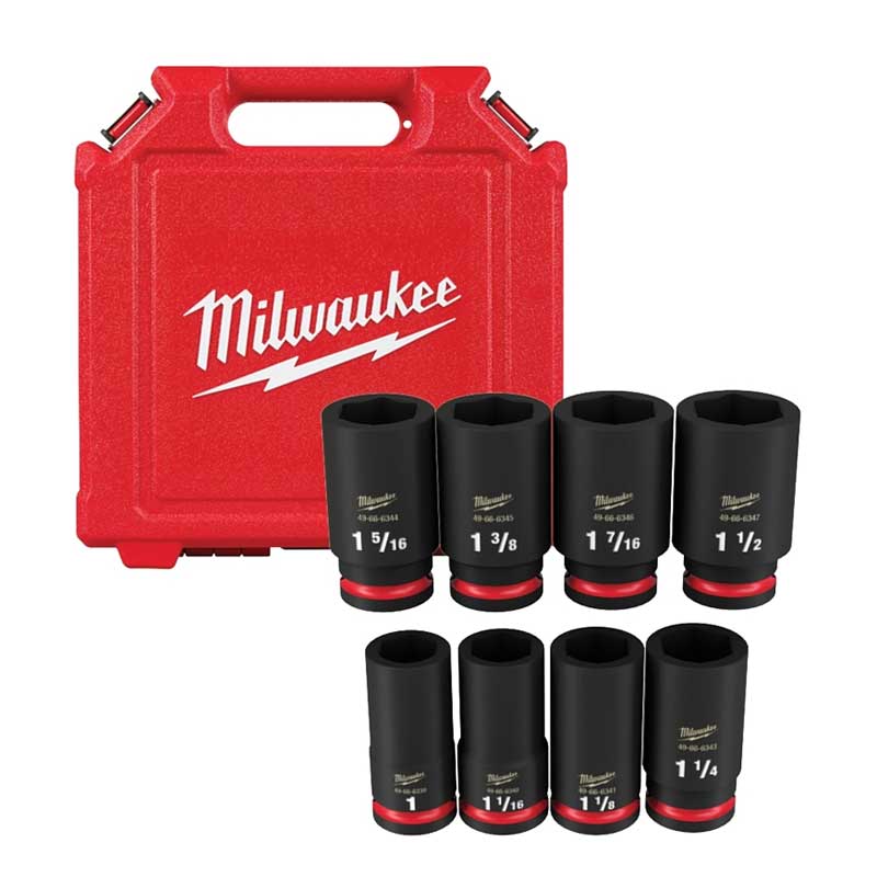 Milwaukee SHOCKWAVE Impact Duty Series 49-66-7018 Socket Set, Steel, Specifications: 3/4 in Drive