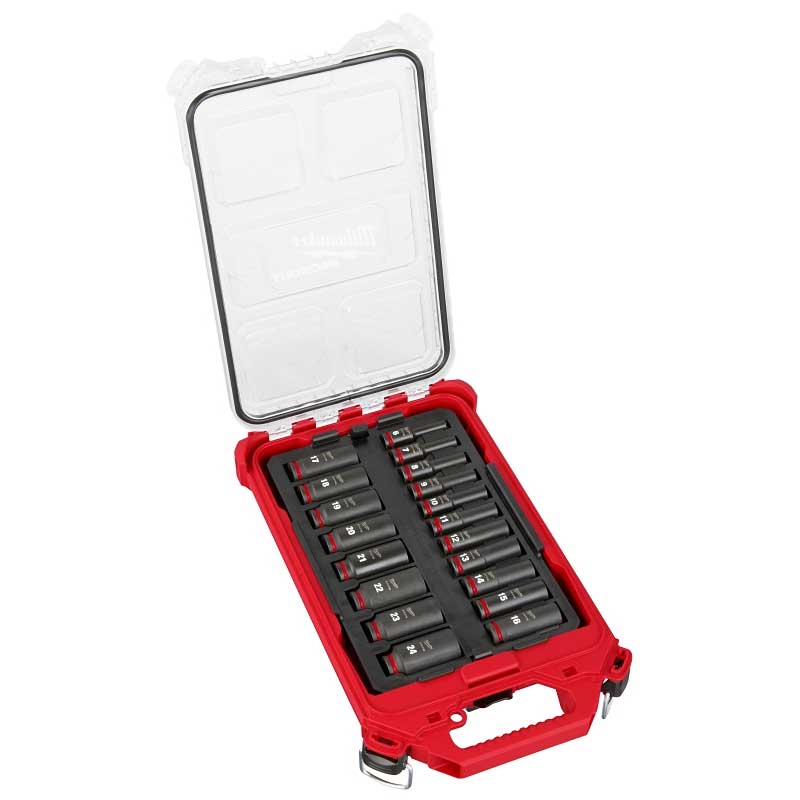 Milwaukee SHOCKWAVE Impact Duty Series 49-66-6801 Socket Set, Chrome Molybdenum Steel, Specifications: 3/8 in Drive