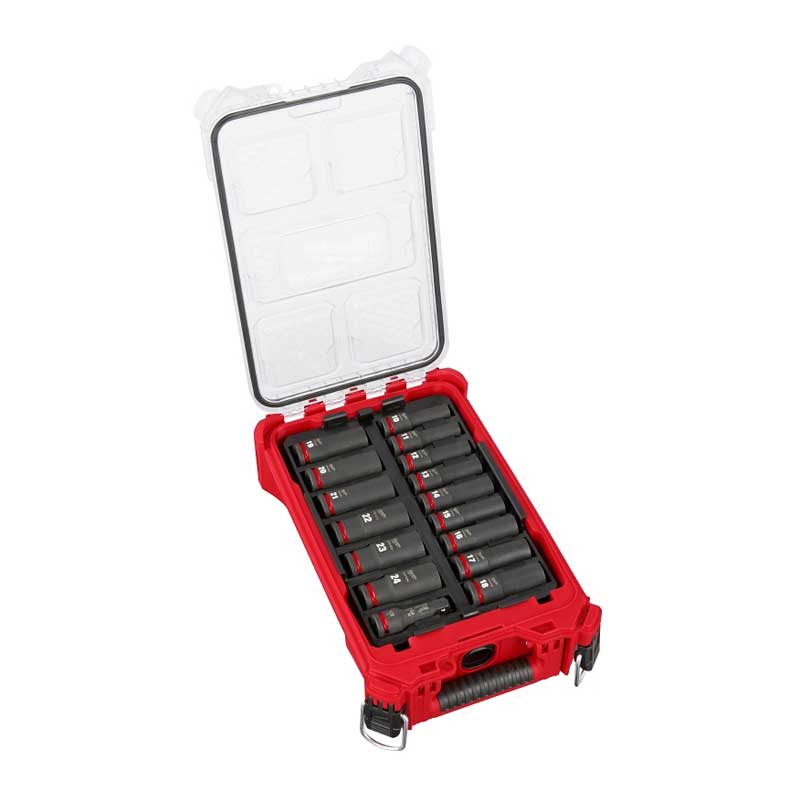 Milwaukee SHOCKWAVE Impact Duty Series 49-66-6803 Socket Set, Chrome Molybdenum Steel, 16-Pieces