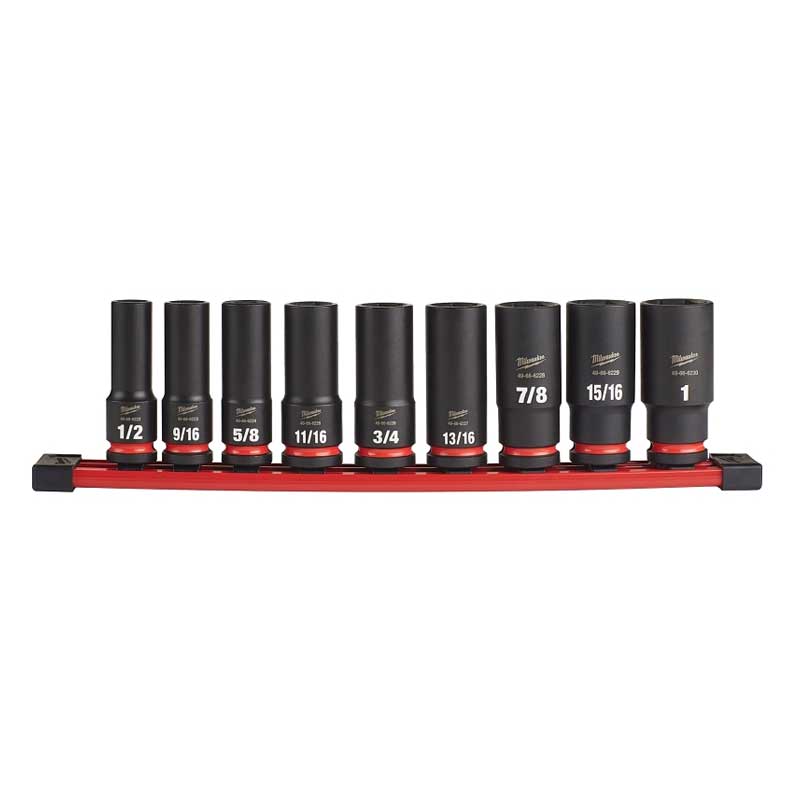 Milwaukee SHOCKWAVE Impact Duty Series 49-66-7022 Socket Set, Steel, Specifications: 1/2 in Drive