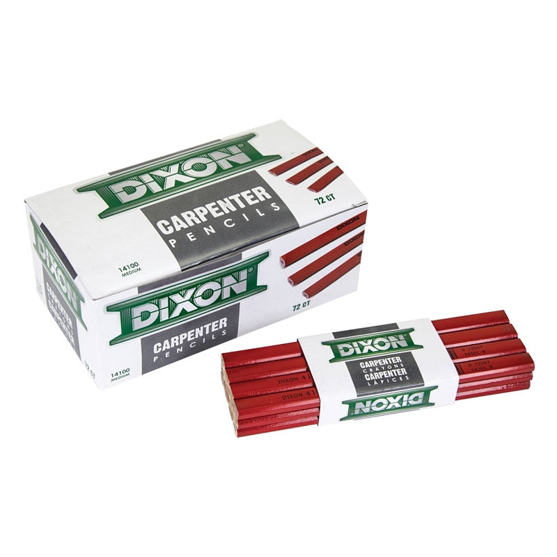 Pencil Dixon Ticonderoga Carpenter 7" Med Lead Blk/Red