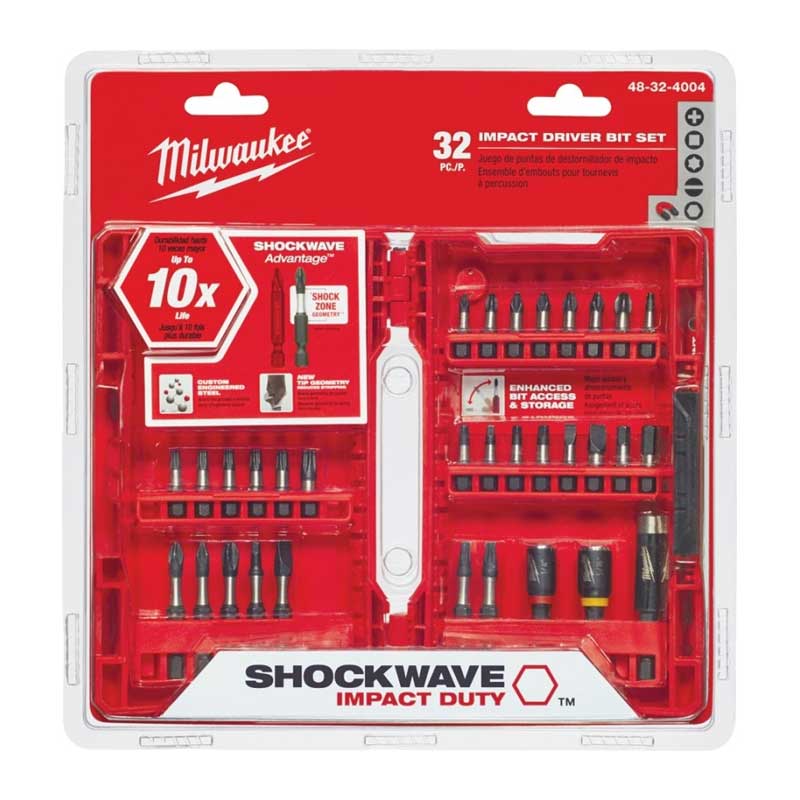 Milwaukee 48-32-4004 Drive Bit Set, 32-Piece, Heavy-Duty, Steel