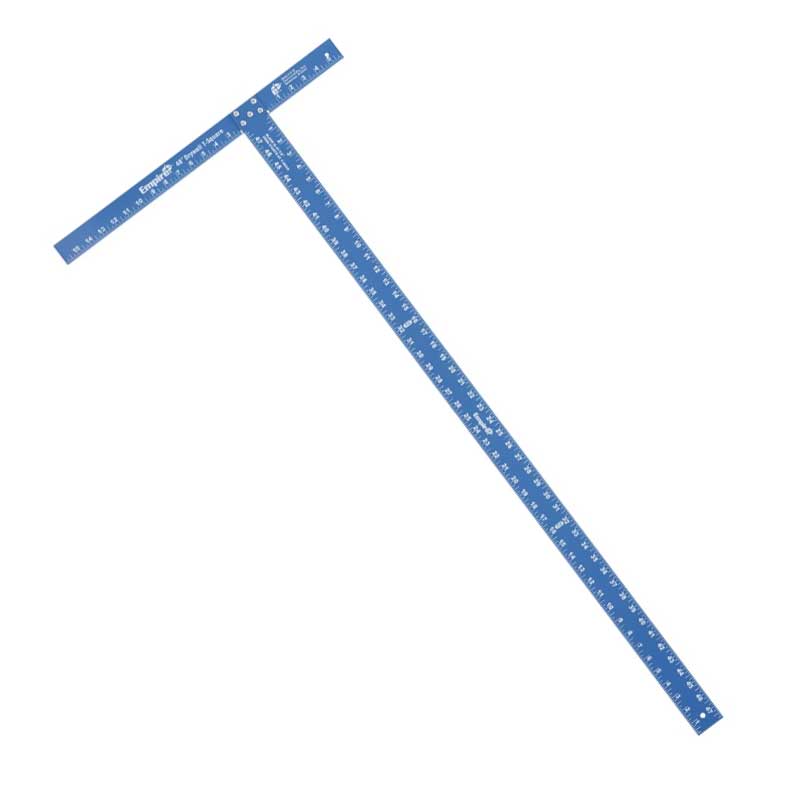 Empire 410-48 Drywall T-Square, 48 in L, 1/4 in Thick, SAE Graduation, Aluminum