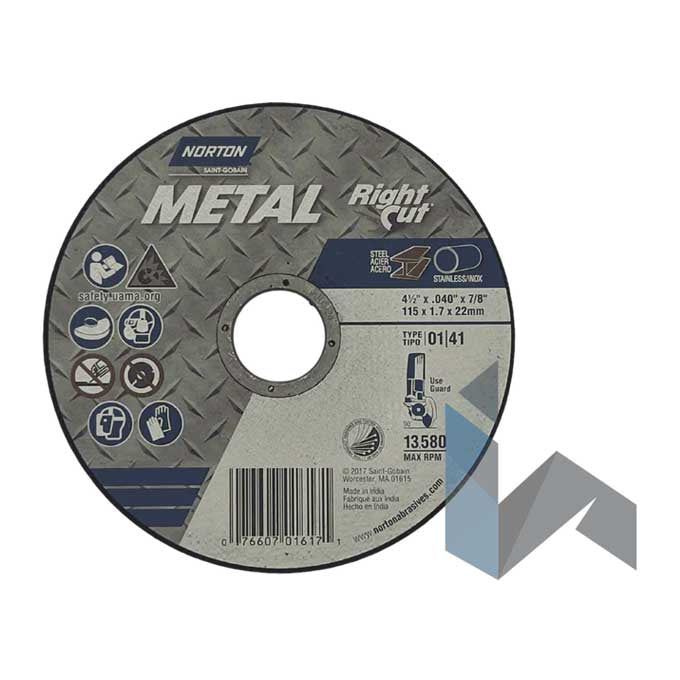 Cut-Off Wheel Norton Metal 4-1/2" 60 Grit