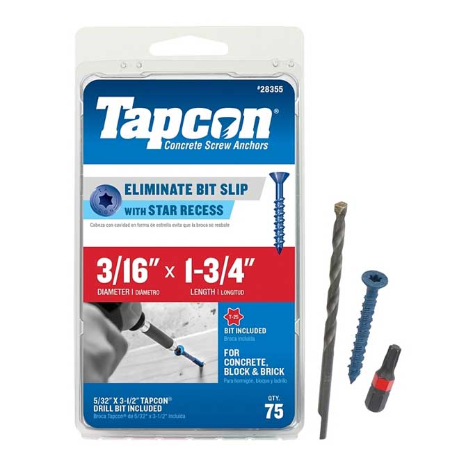 Screw Anchor Tapcon Masonry 3/16" x 1-3/4"