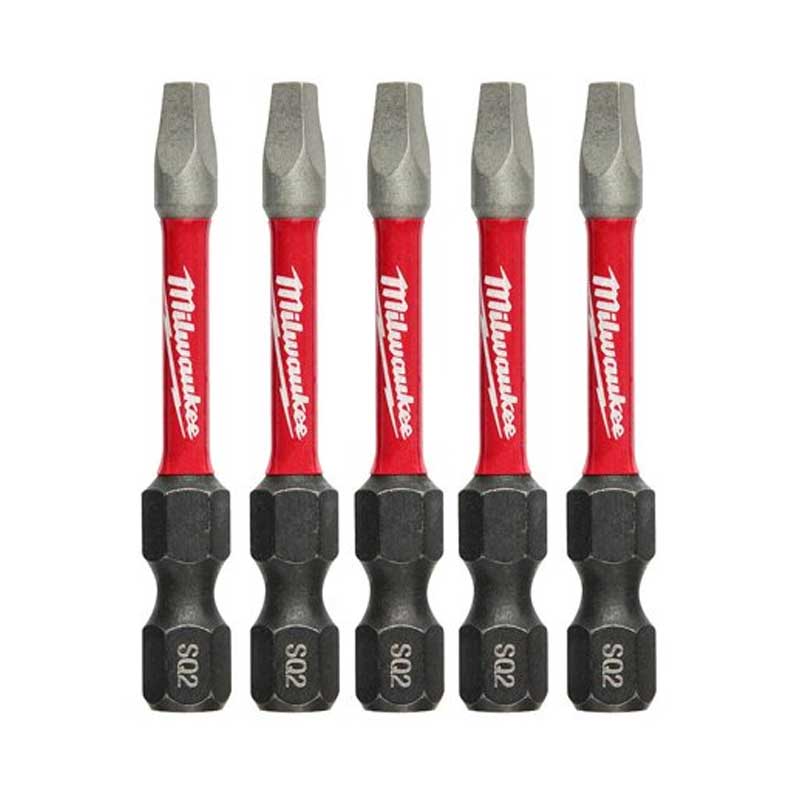 Milwaukee SHOCKWAVE 48-32-4606 Power Bit, #2 Drive, Square Recess Drive, 1/4 in Shank, Hex Shank, 2 in L
