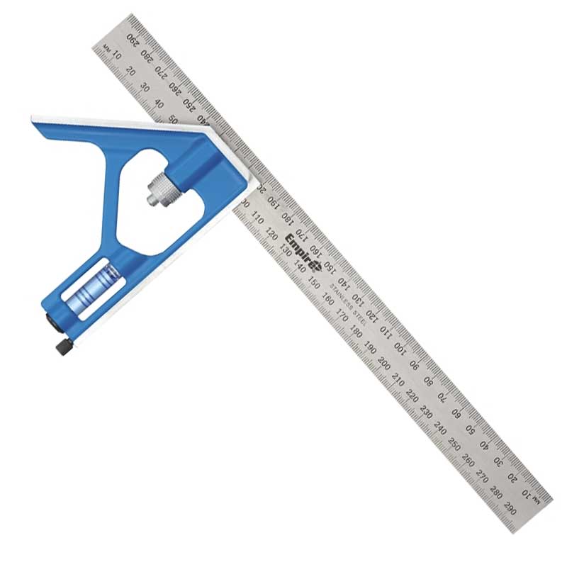 Empire True Blue Series E250 Combination Square, 0.0625 in Graduation, Stainless Steel Blade