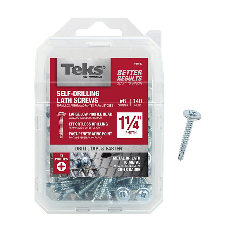 Lathe Screw Teks #8 Thread 1-1/4" Phillips Drive