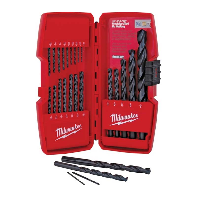 Milwaukee 48-89-2801 Drill Bit Set, 21-Piece, Steel, Black Oxide