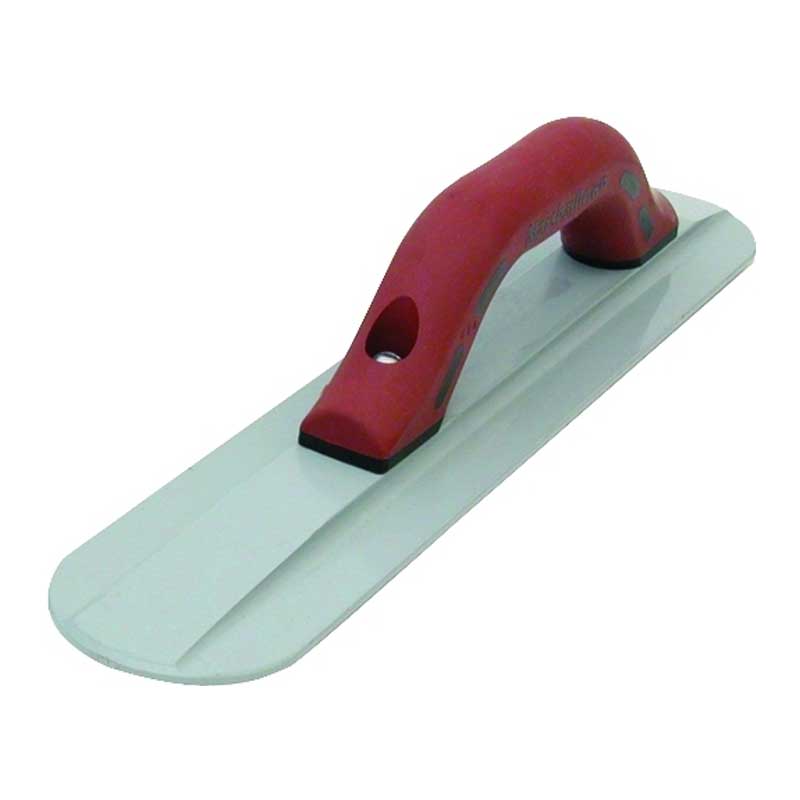 Flotador Marshalltown con extremo biselado, flotador manual de magnesio con mango Durasoft de 16" de largo y 3 1/8" de ancho