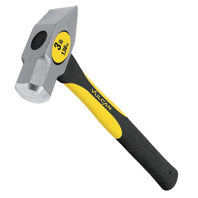 Martillo Vulcan Cross Pein de 3 lb con mango de fibra de vidrio