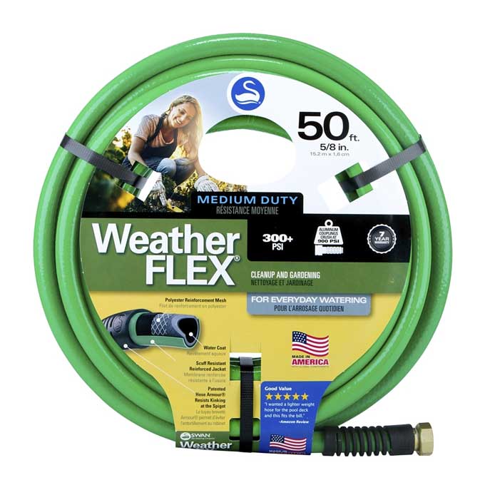 Water Hose Swan Weather Flex Medium Duty 5/8" x 50'