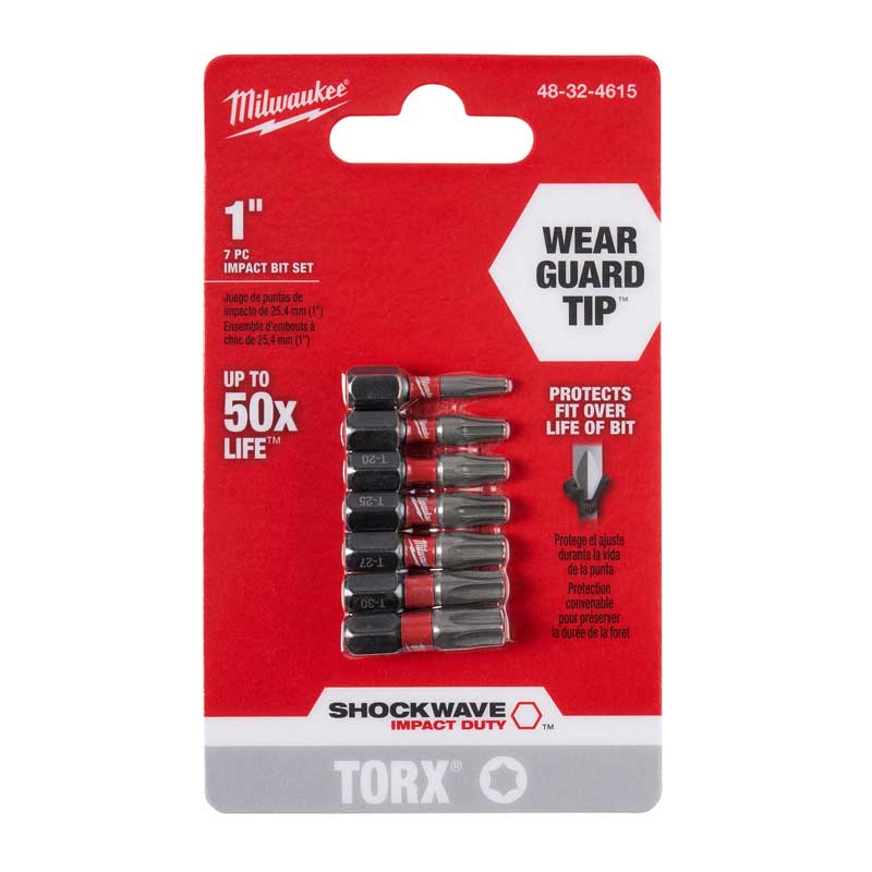 Milwaukee 48-32-4615 Insert Bit Set, 7-Piece, Steel
