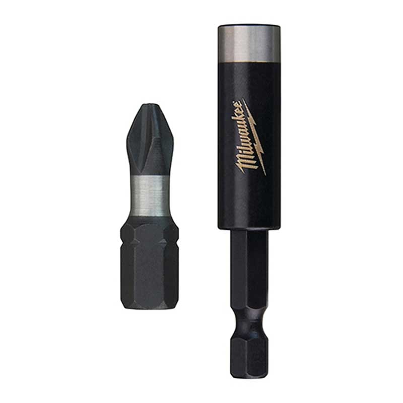 Milwaukee SHOCKWAVE 48-32-5009 Bit Tip Holder, #2 Drive, Phillips Drive, Hex Shank, Steel
