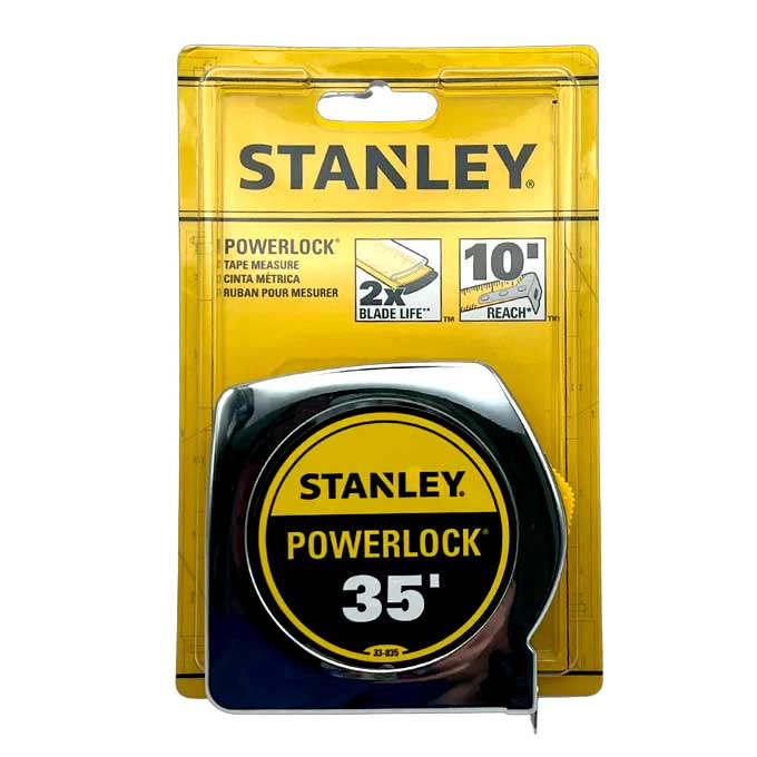 Tape Measure Stanley Chrome Power Lock Steel Blade 35'