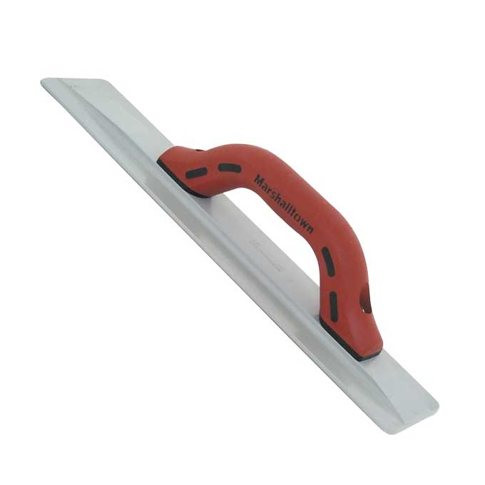 Flotador Marshalltown con extremo biselado, flotador manual de magnesio con mango Durasoft de 16" de largo y 3 1/8" de ancho