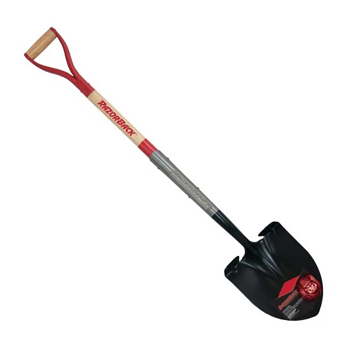 Shovel Razorback D-Handle Super Socket Round Point Shovel