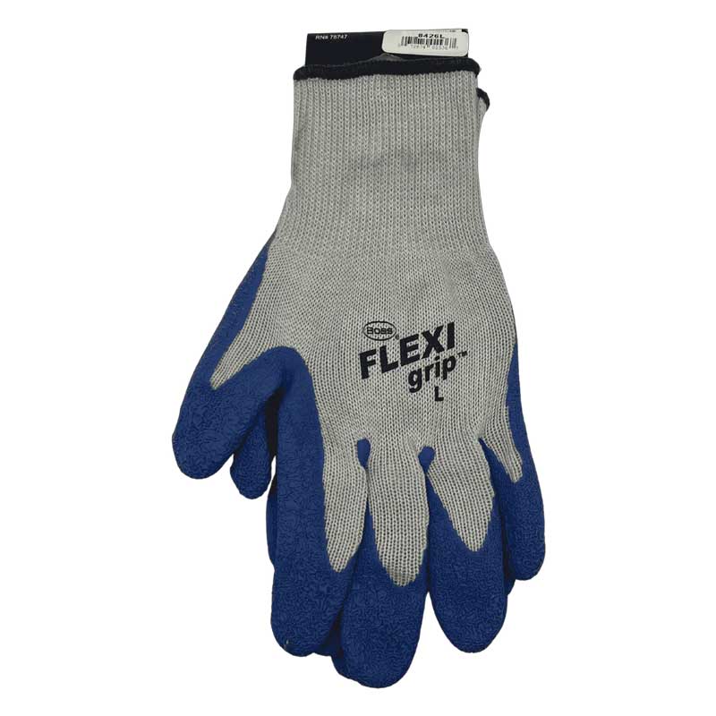 Gloves BOSS String Cotton Latex Coated Flexi Grip Blue Large
