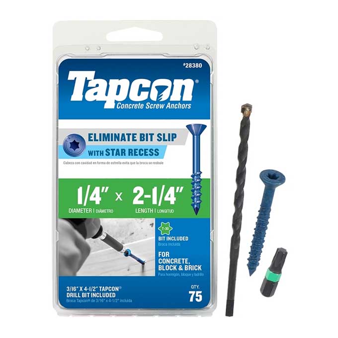 Screw Anchor Tapcon Masonry 1/4" x 2-1/4"