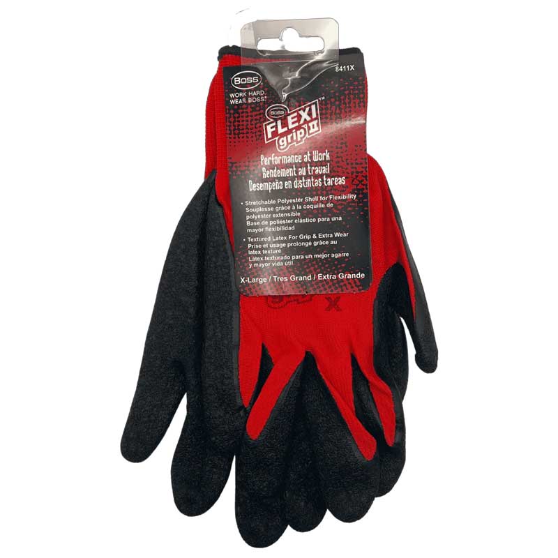 Gloves BOSS Nitrile Flexi Grip Red 8411 XLarge