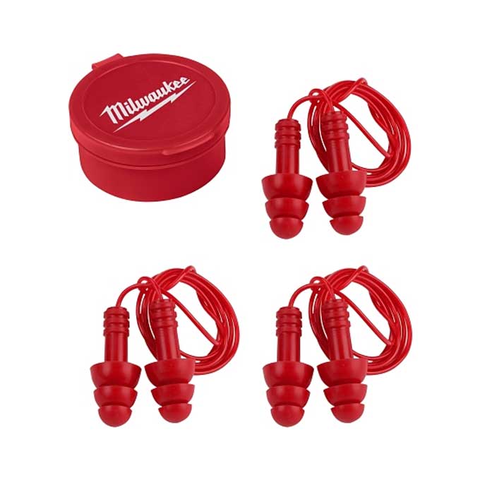 Earplug Milwaukee Red Reusable Corded 48-73-3151
