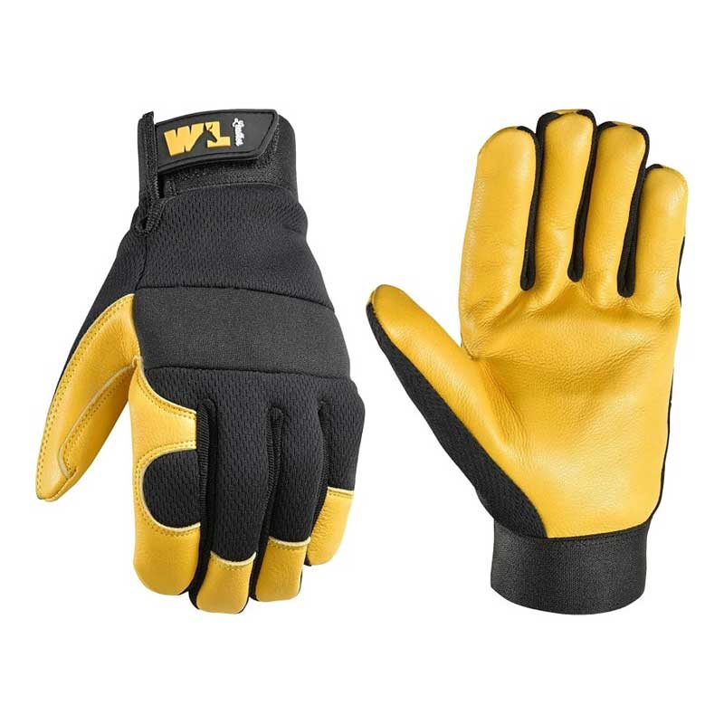 Gloves Wells Lamont Work Leather Hybrid Blk/Yellow 3280L