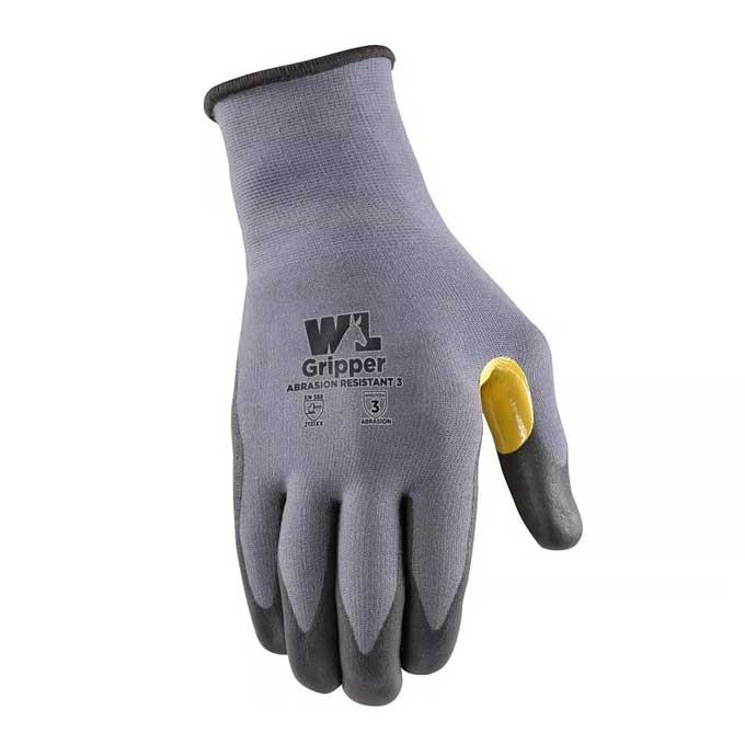 Gloves Wells Lamont Gripper Nitrile Palm Dip Grey/Yellow 691XL-020