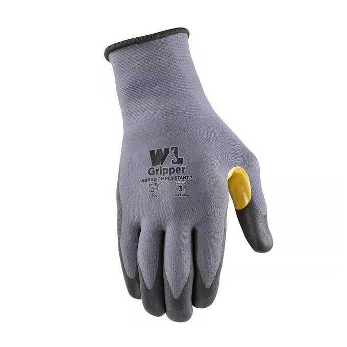Gloves Wells Lamont Gripper Nitrile Palm Dip Grey/Yellow 691L-020