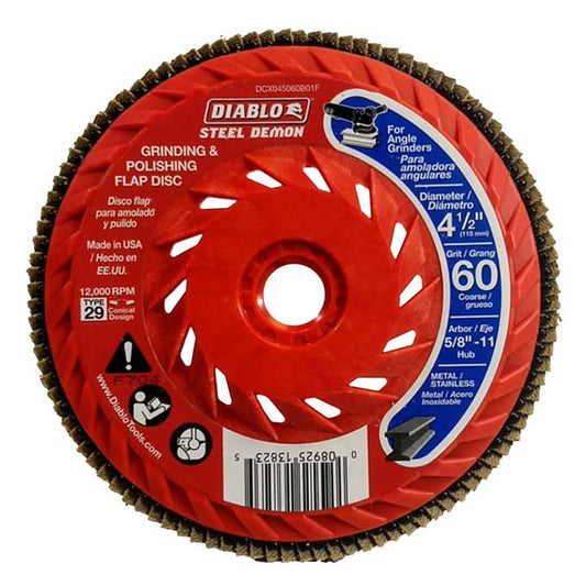 Disc Diablo Grinding and Polishing 4-1/2" Dia 60 Grit Coarse Metal