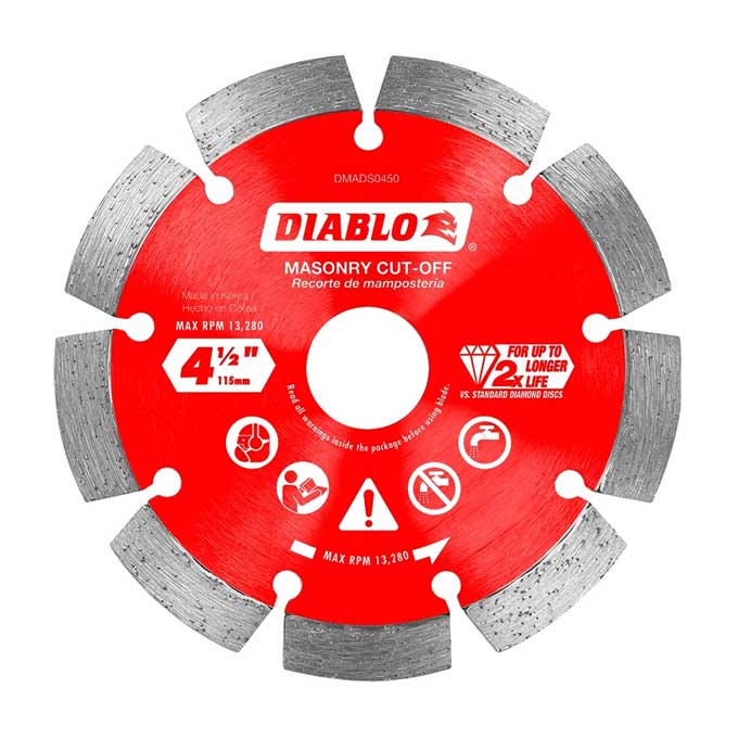 Blade Saw Diablo 4-1/2" Diamond Segmented Masonry Cut Off