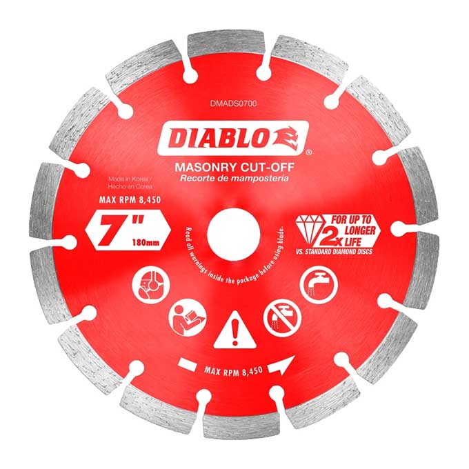 Blade Saw Diablo 7" Diamond Segmented Masonry Cut Off