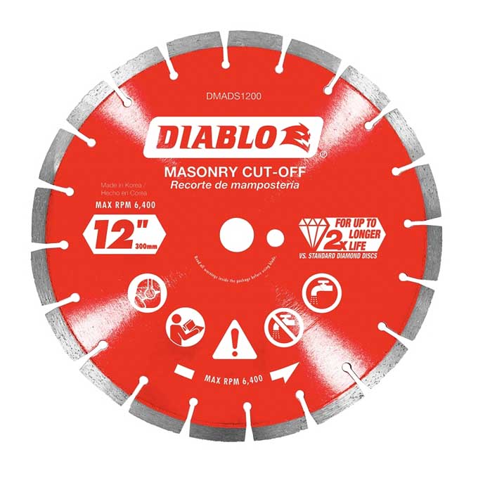 Blade Saw Diablo 12" Diamond Segmented Masonry Cut Off