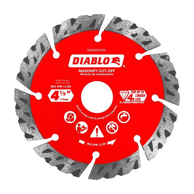 Blade Saw Diablo 4-1/2" Diamond Segmented Turbo Masonry Cut Off