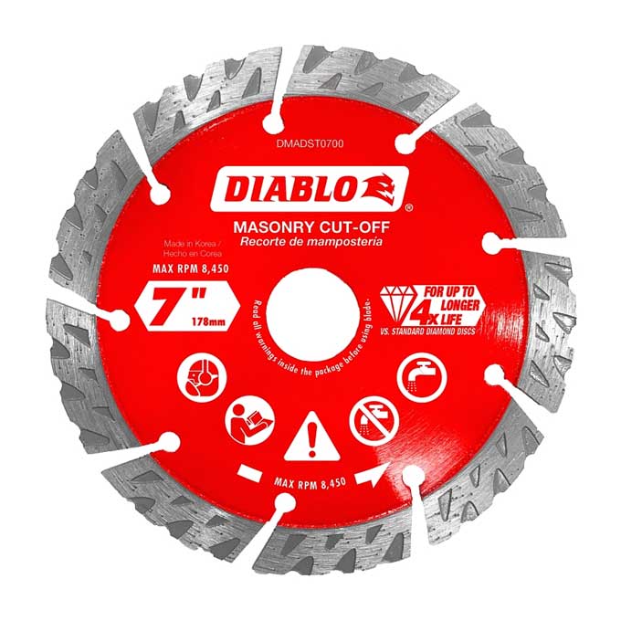 Blade Saw Diablo 7" Diamond Segmented Masonry Turbo Cut Off