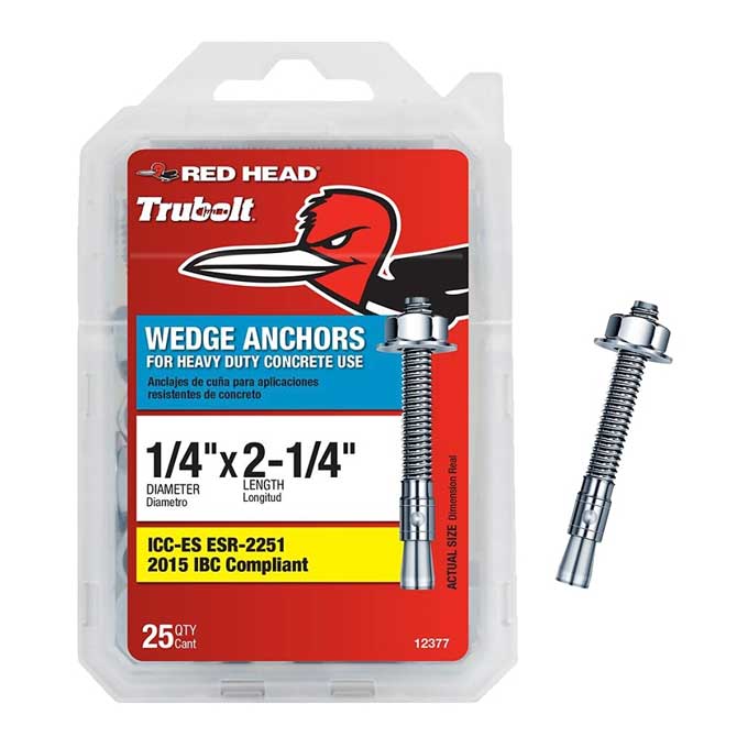 Wedge Anchors Red Head 1/4" x 2-1/4"