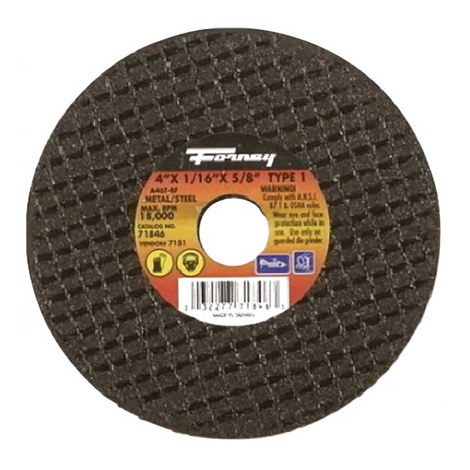Wheel Forney Cut-Off Wheel 4 "X1/16"X 5/8 " 15000 Rpm