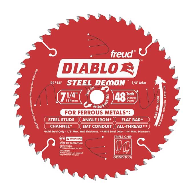 Saw Blade Diablo Circular 7 1/4 x 5/8