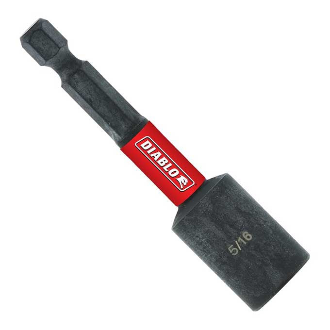 Broca para taladro Diablo con ajuste de tuercas magnético de 5/16" x 2 9/16" de largo