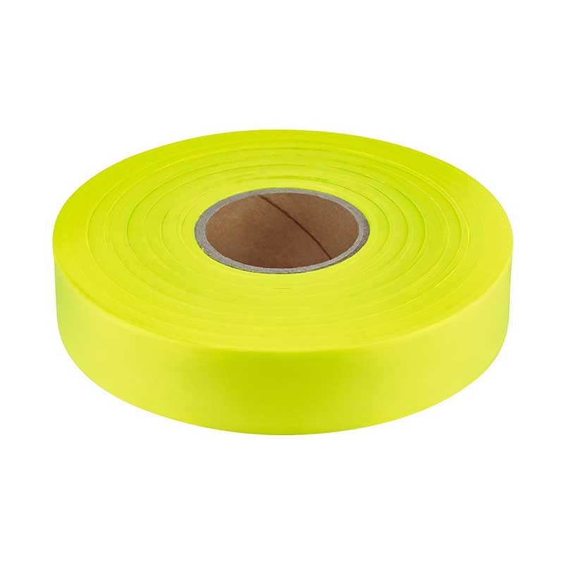 Empire 77-064 Flagging Tape, 600 ft L, 1 in W, Yellow, Plastic