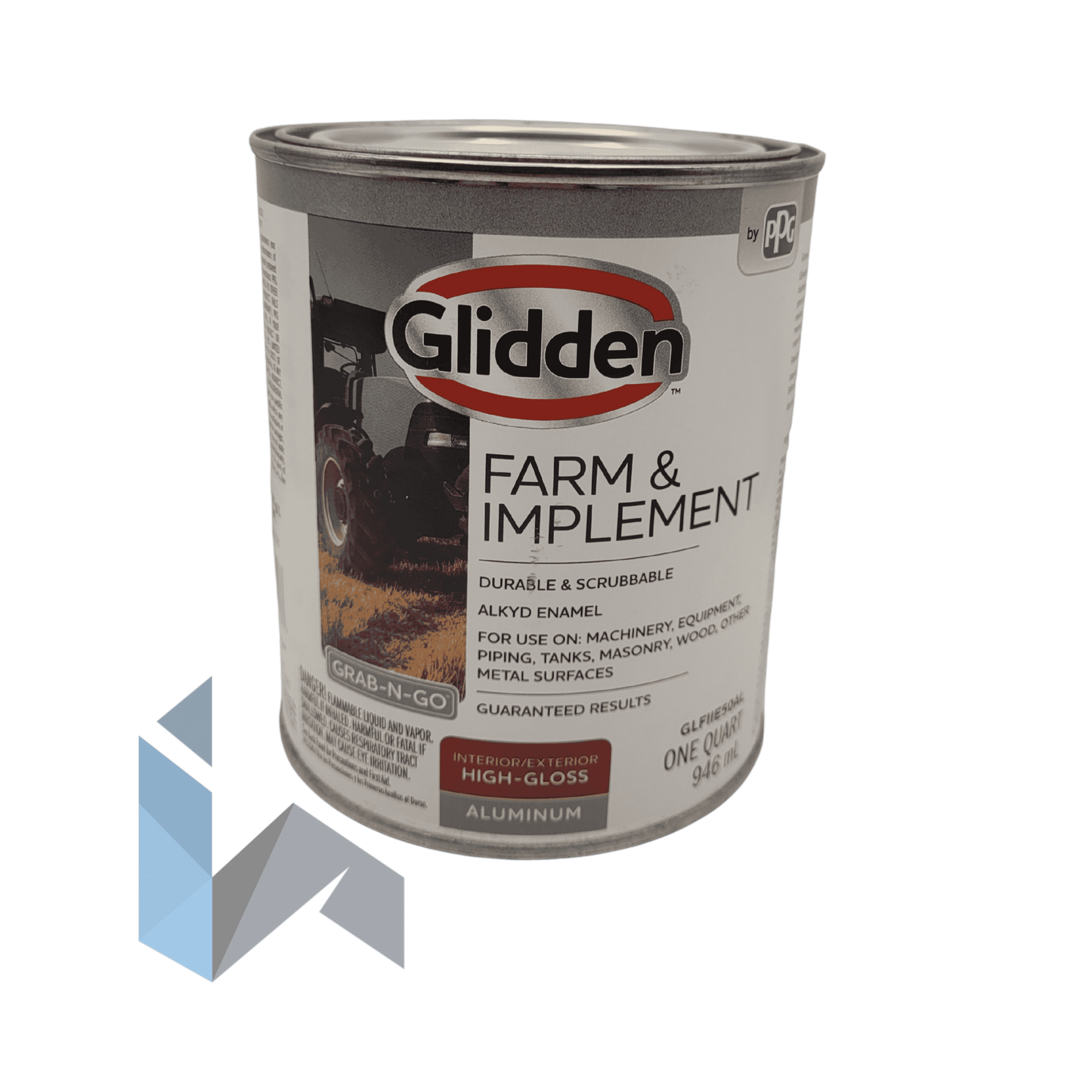 Pintura Glidden para exteriores de aluminio de alto brillo, 1 cuarto de galón
