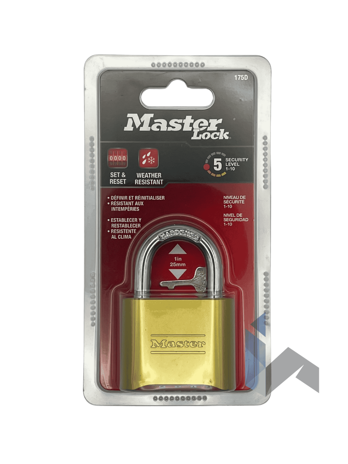 Lock Master Lock 175D Padlock 5/16 W Shackle 1"H Brass Key
