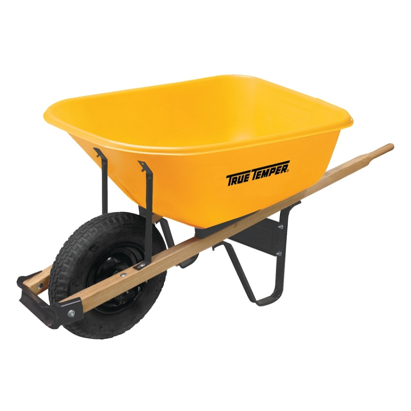 Wheelbarrow True Temper 6 Cubic ft Yellow Poly