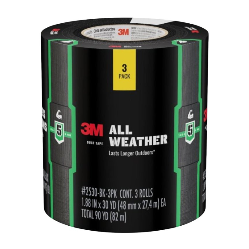 Duct Tape 3M Black 3PK All Weather