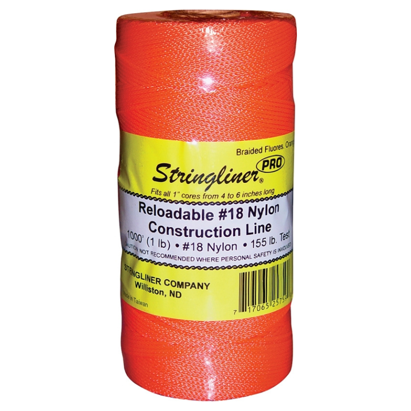 Construction Line Stringliner Pro Series #18 Dia 1000' Fluorescent Orange