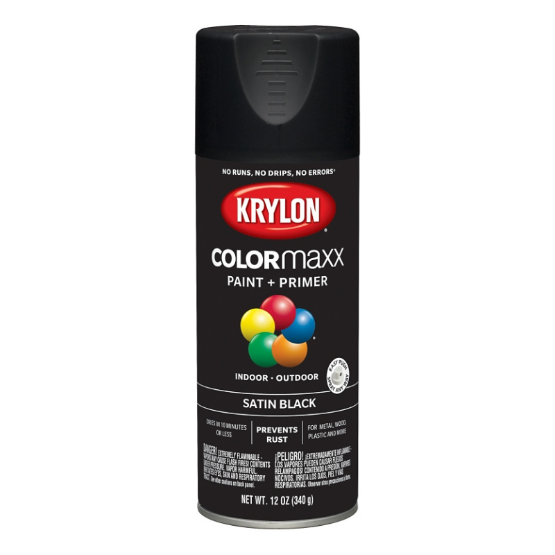 Spray Paint Krylon Satin Black 12oz Can